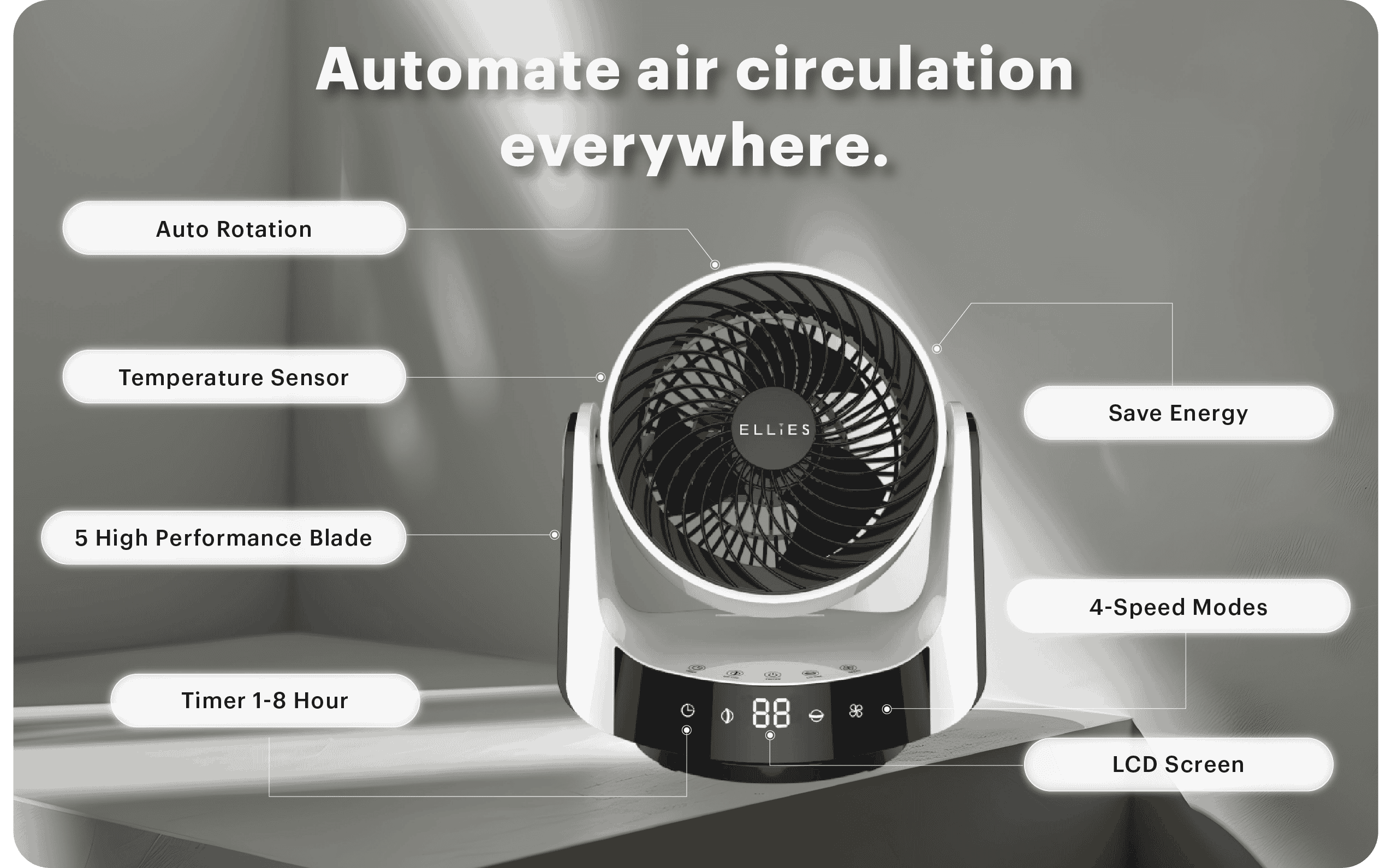 Ellies | THE FUTURE OF
AIR CIRCULATOR Ellies | THE FUTURE OF
AIR CIRCULATOR